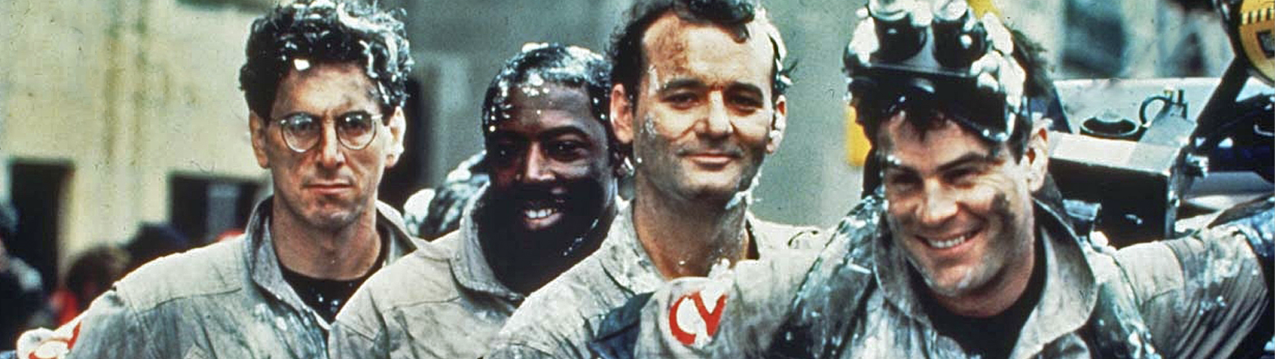Picture of the Ghostbusters team after capturinga ghost