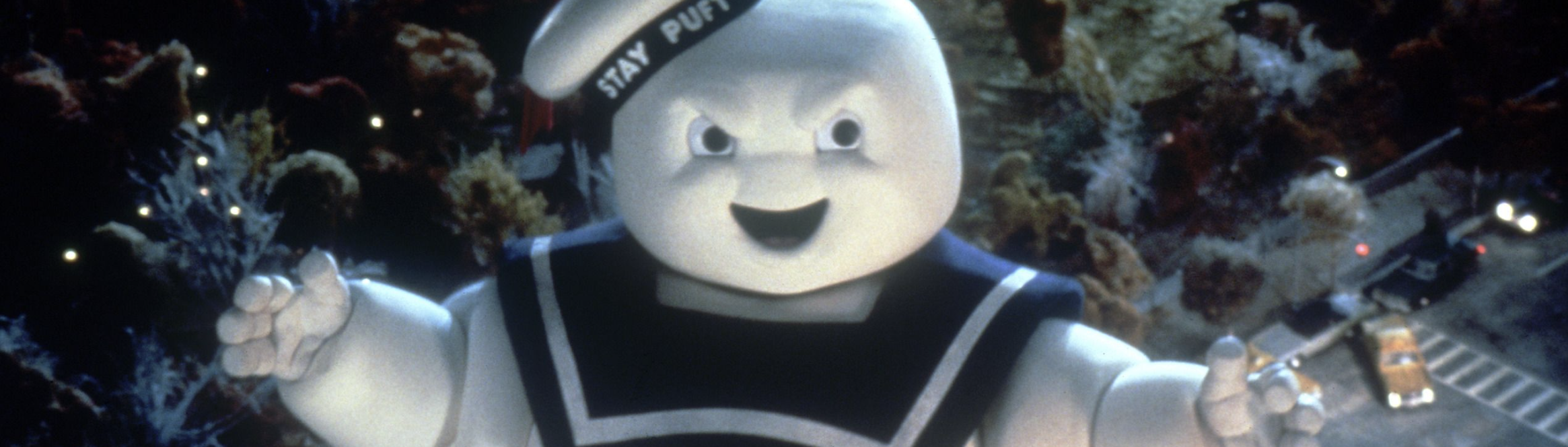 A picture of a 34 meter tall marshmallow ghost