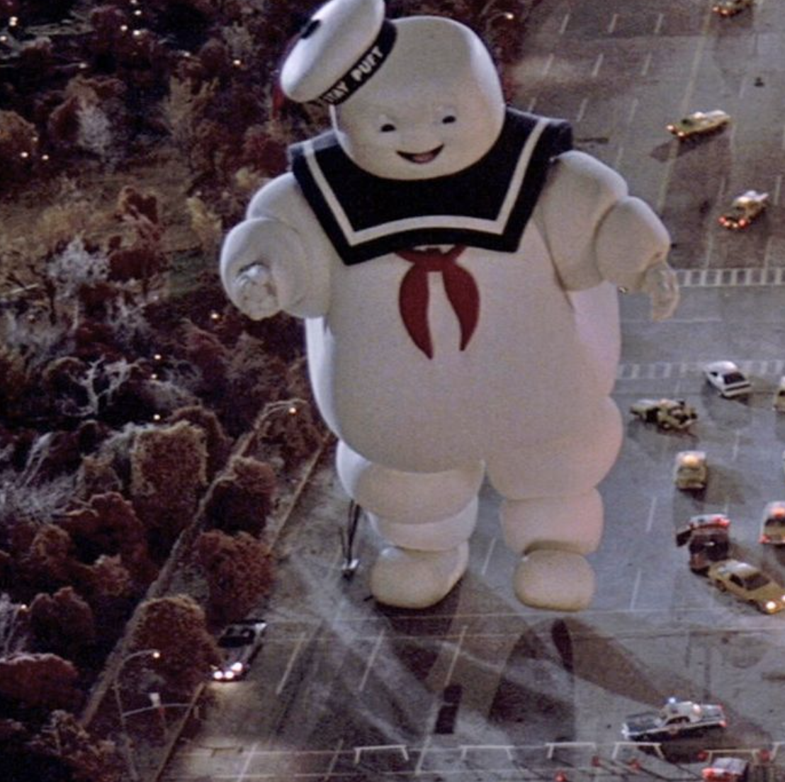 A large marshmallow ghost