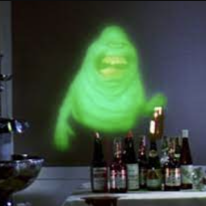 A small green ghost